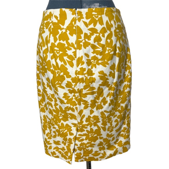 LOFT Dresses & Skirts - Loft Mustard Yellow and White Floral Print Pencil Skirt